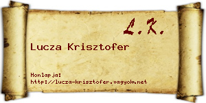Lucza Krisztofer névjegykártya